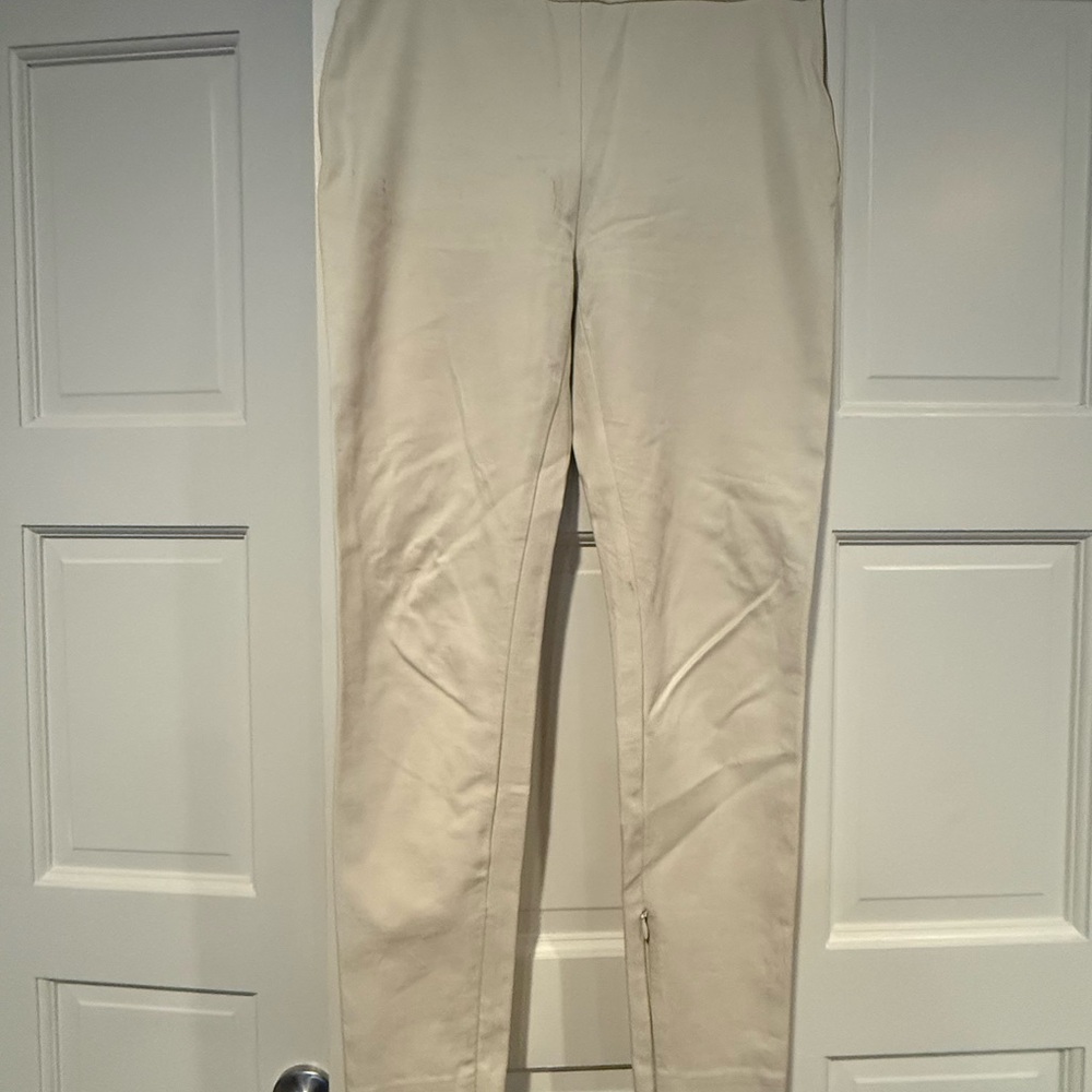 Ann Taylor Off-White Straight-Leg Trousers